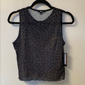 Vans Gray Leopard Print  Tank Top